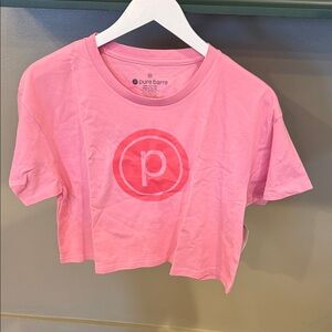 Pure Barre Pink Logo Crop Tee super fun